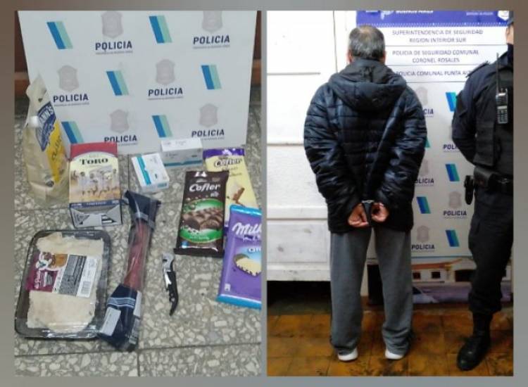 Un hombre fue detenido por robar productos de un supermercado