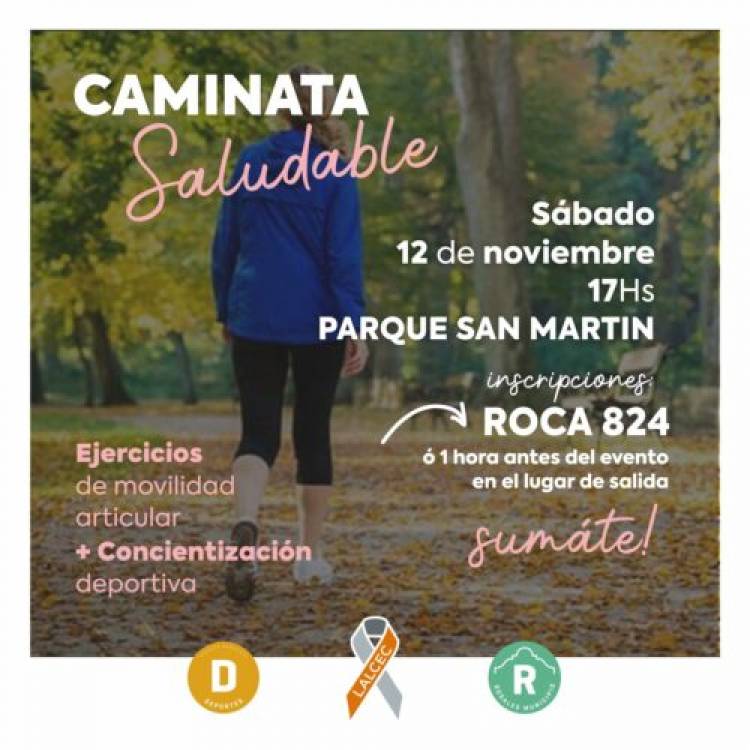 A beneficio de LALCEC, habrá una caminata saludable en el Parque San Martín