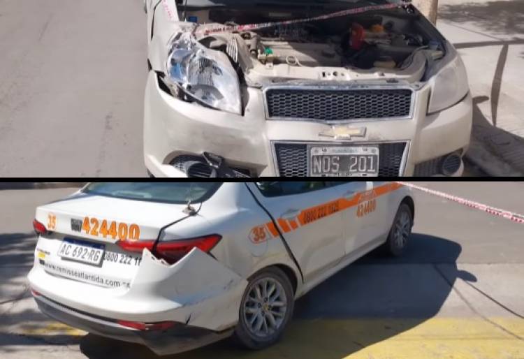 Accidente de tránsito entre un auto y un remis
