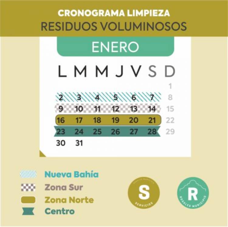 El lunes 3 inicia el cronograma de recolección de voluminosos del mes de enero 2023