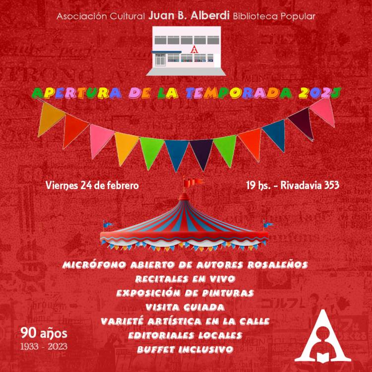 La Biblioteca Popular y Centro Cultural Juan Bautista Alberdi comienza su temporada 2023