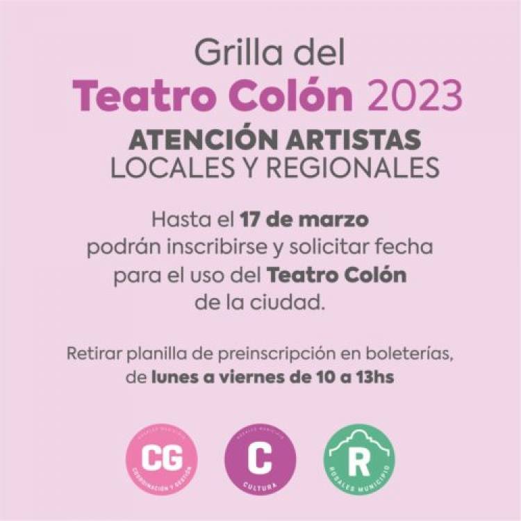 El Teatro Colón ya recibe inscripciones de artistas locales y regionales para espectáculos de 2023