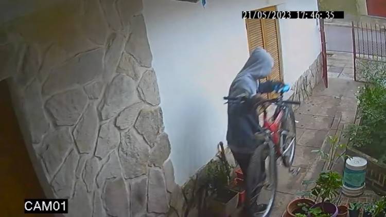 Un delincuente robó una bicicleta en el barrio Albatros XIV y fue filmado