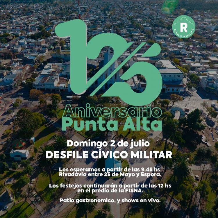 El Municipio realizará el desfile del 2 de julio para festejar el 125° aniversario de Punta Alta 
