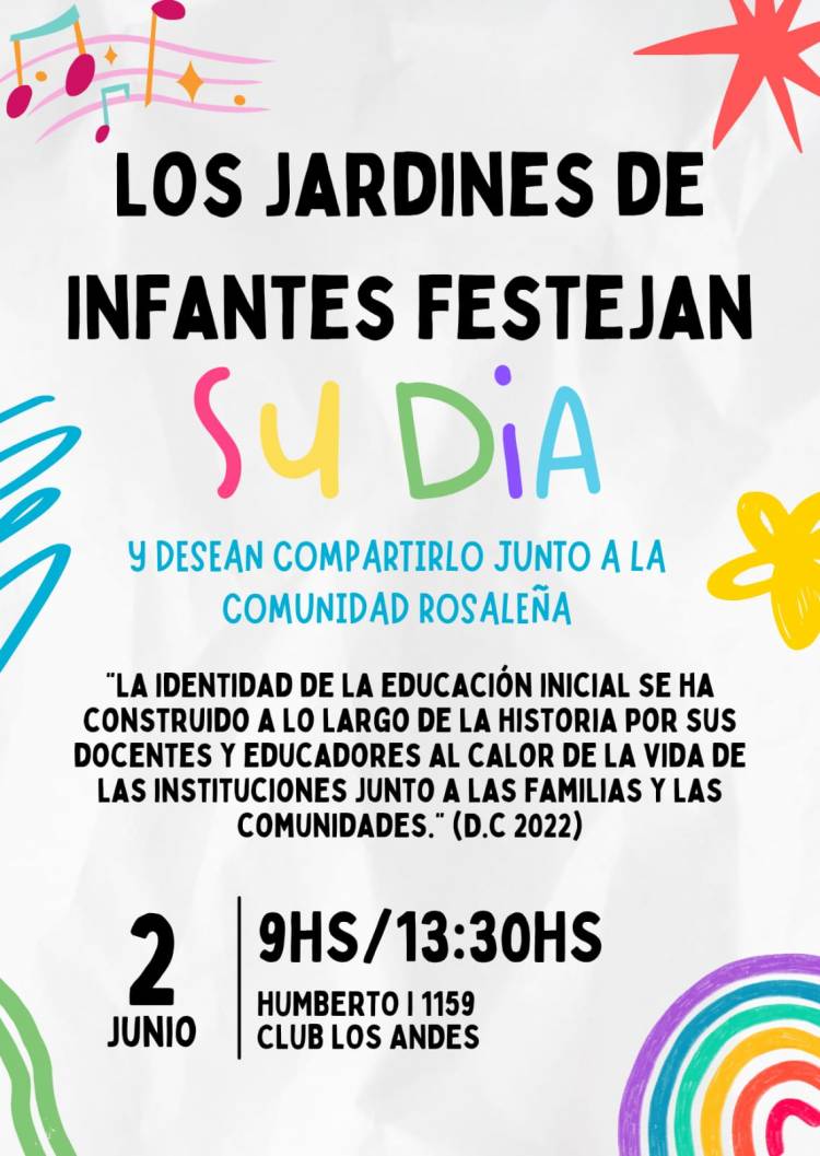 Los jardines de infantes festejan su día y quieren compartirlo junto a la comunidad rosaleña