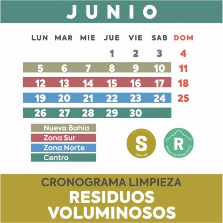 El lunes 5 inicia el cronograma de recolección de voluminosos del mes de junio de 2023