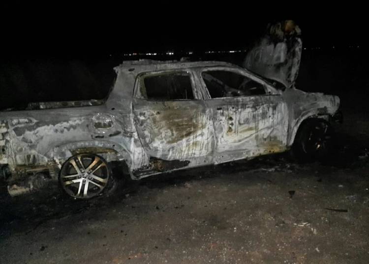 Pérdidas totales en el incendio de una camioneta