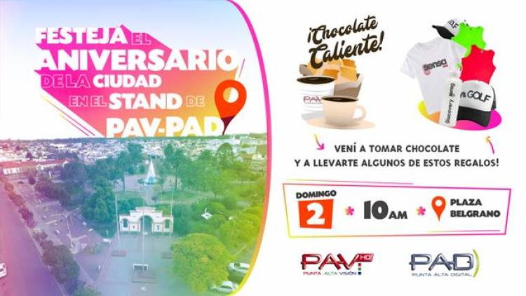 Este domingo 2 de julio el PAV y PAD tendrán un stand con sorpresas en la Plaza Belgrano