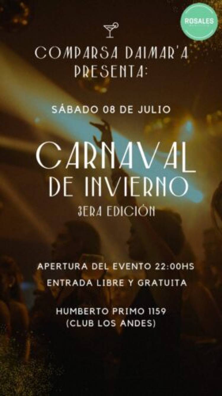 Este fin de semana se hará la tercera edición del Carnaval de invierno, organizado por el Daimará y el Municipio 
