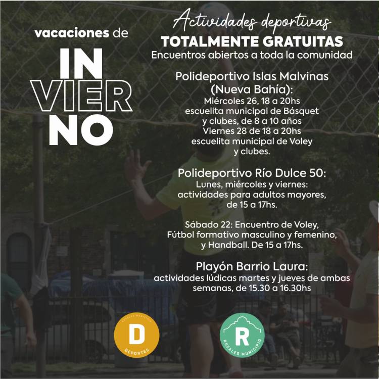 Conocé las propuestas deportivas del Municipio en vacaciones de invierno 2023