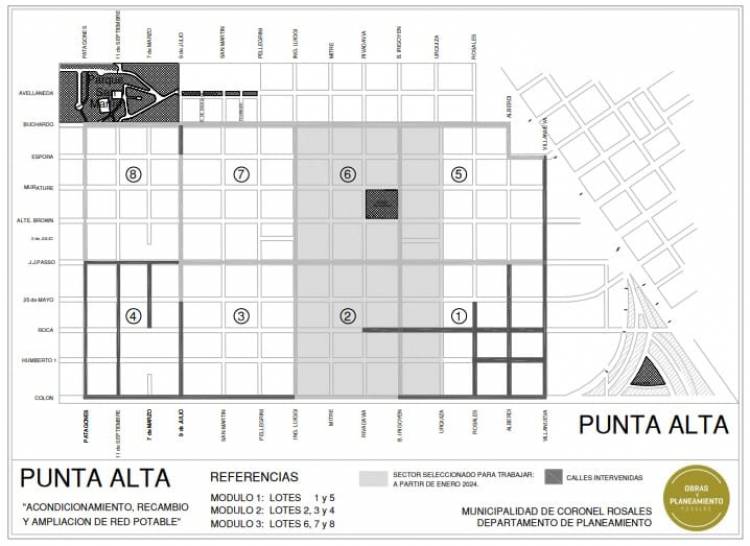 Se realiza un recambio de cañerías en Punta Alta