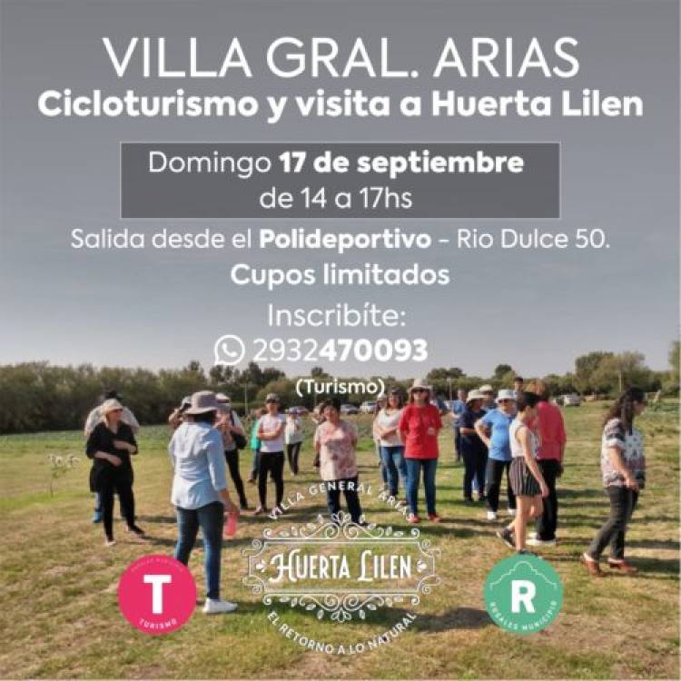 El Municipio invita a una nueva salida de cicloturismo a Villa Arias 