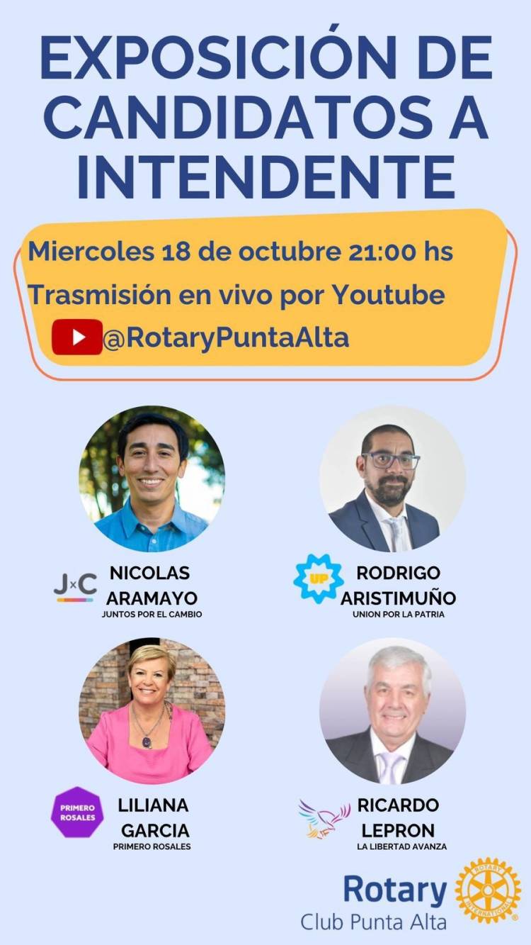 Se realizará una reunión rotaria con los candidatos a intendente de Coronel Rosales