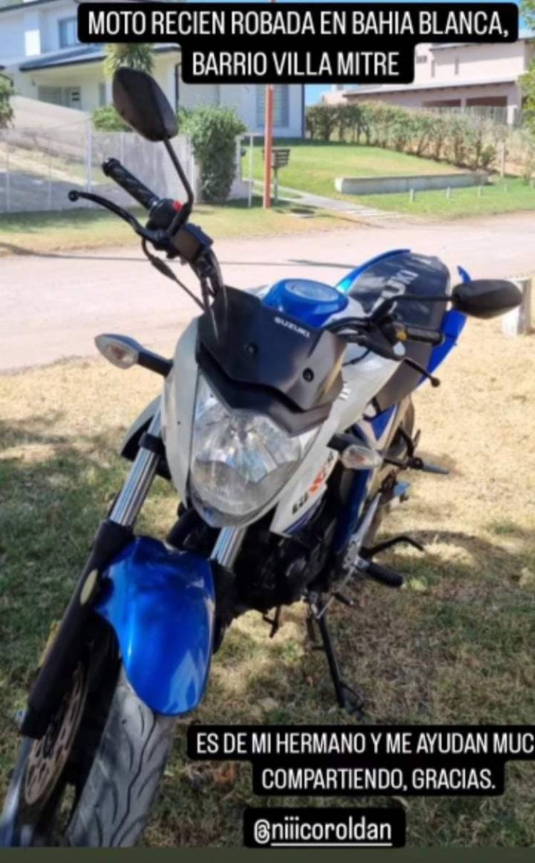Un joven puntaltense sufrió el robo de su moto en Bahía Blanca