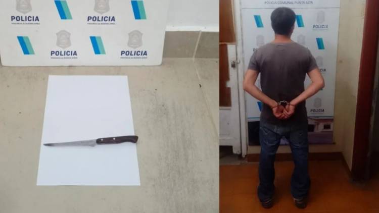 Detuvieron a un hombre por amenazar a sus sobrinos con un cuchillo