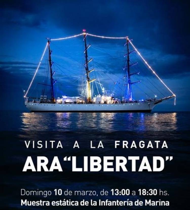 Este domingo se podrá visitar la Fragata ARA Libertad en la Base Naval Puerto Belgrano