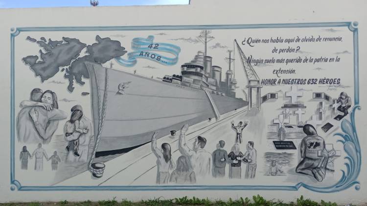 Este martes inauguraran el mural en homenaje a los familiares de veteranos y caídos en Malvinas