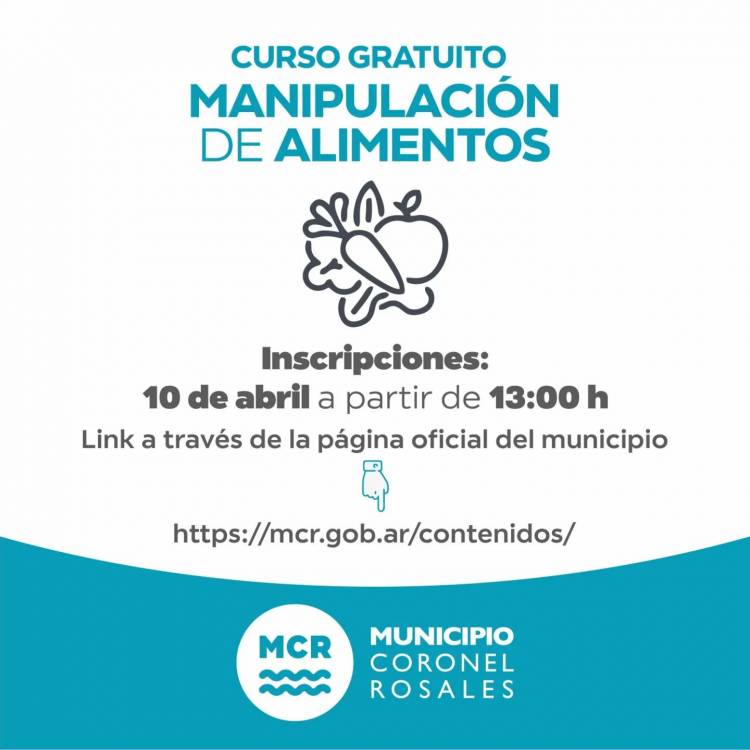 Abre inscripción para cursos gratuitos de Manipulación de Alimentos del Municipio de Coronel Rosales