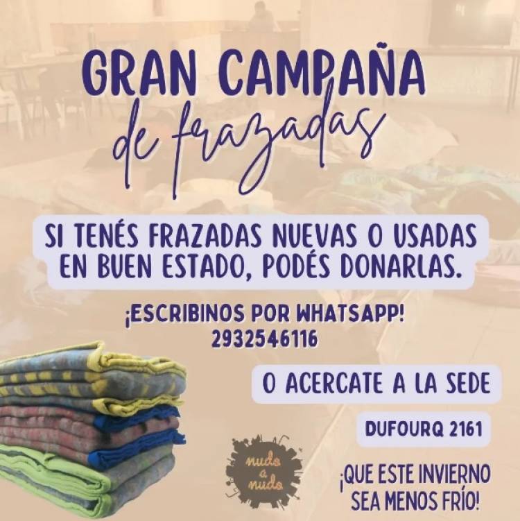 Nudo a Nudo organiza una campaña para donación de frazadas
