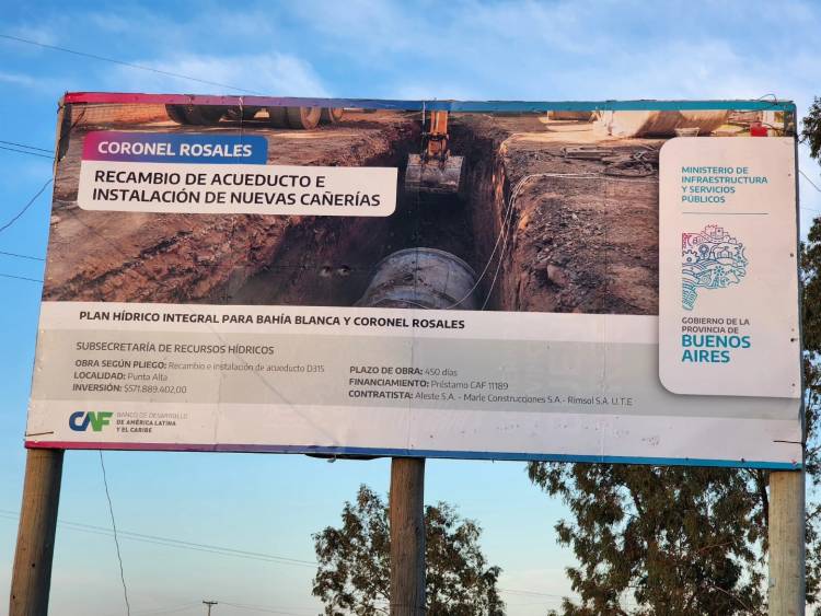 Comienza la obra de recambio de 3,2km de acueducto que abastece a Punta Alta