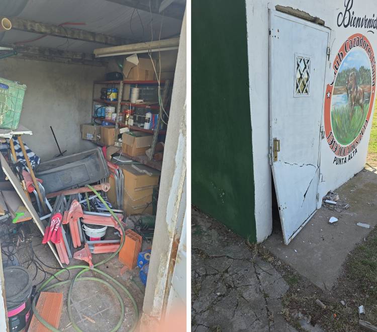 Robo y destrozos en las instalaciones del Club Cazadores Diana 