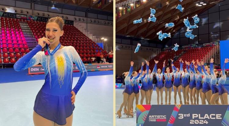 La Puntaltense Mia Franco junto a Roller Dreams son medalla de bronce en el Mundial de Patinaje 2024 disputado en Italia