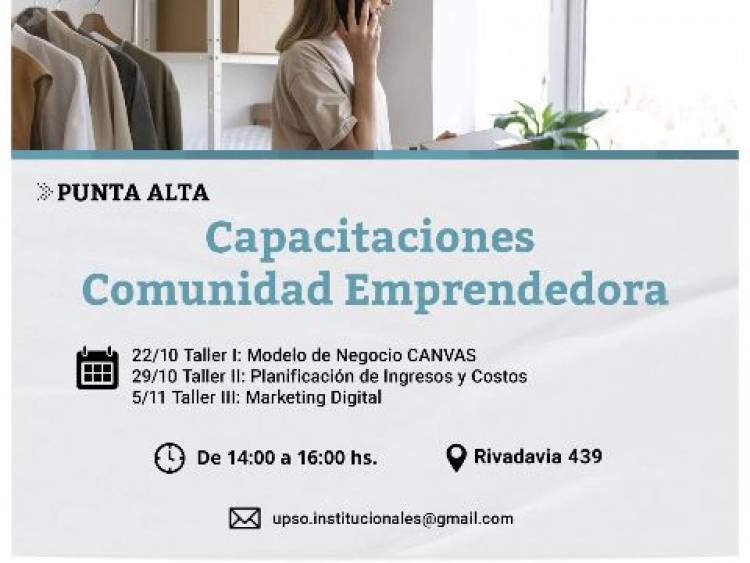 Se realizarán capacitaciones para Emprendedores en el Marco del Programa Municipal de Acompañamiento