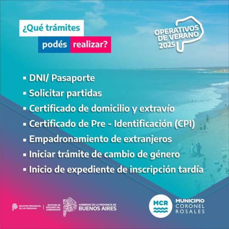 Habrá nuevos operativos de confección de DNI en Villa Arias, Bajo Hondo y Pehuen Co