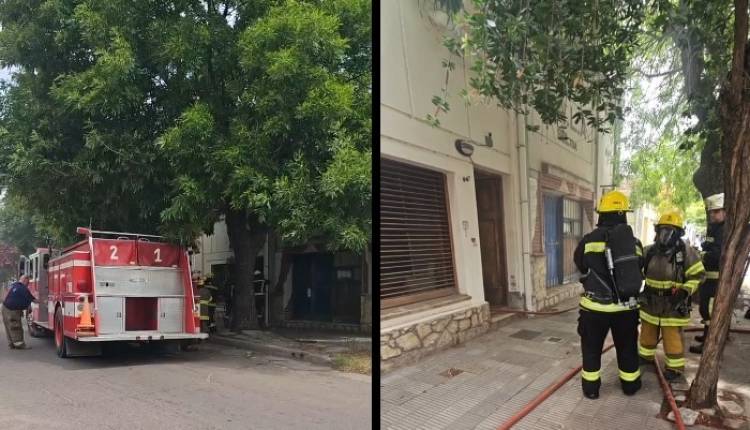Bomberos Voluntarios acudieron al principio de incendio en una vivienda en Paso al 600