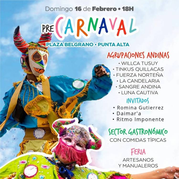 Este domingo habrá un Pre Carnaval Andino en Plaza Belgrano