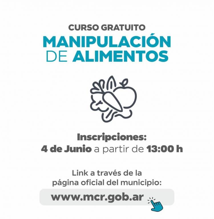 Este miércoles se abren las inscripciones para el curso de manipulación de alimentos del Municipio