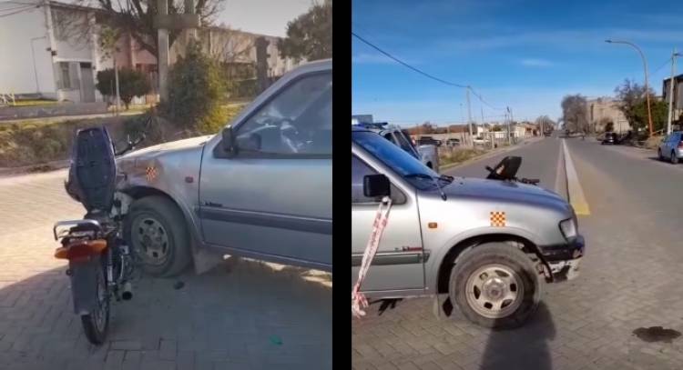 Un motociclista quedó hospitalizado con fracturas tras chocar contra una camioneta