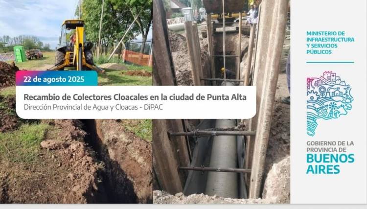 Se realizará una obra de recambio de colectores cloacales en Punta Alta