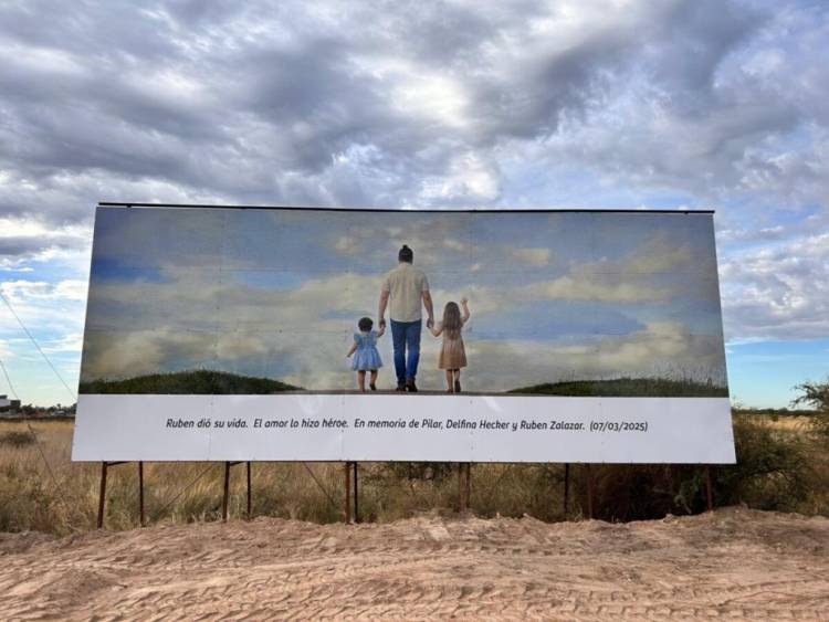 Cerri: Instalaron un mural en memoria de las hermanas Hecker y Rubén Zalazar a un año de la inundación