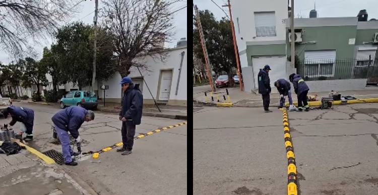 Colocaron reductor de velocidad en calle Brown pasando Villanueva