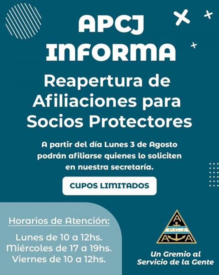 Se realiza la apertura de afiliaciones para socios protectores en la APCJ