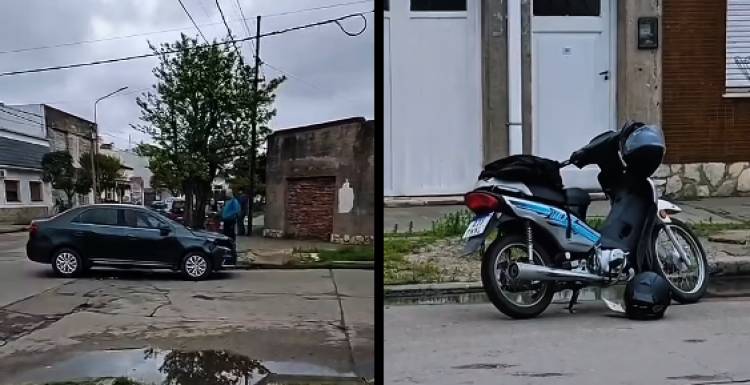 Dos jóvenes hospitalizados tras un choque entre un auto y una moto