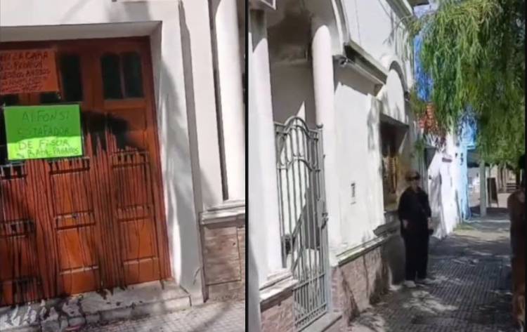 Ahorristas de Fisur volvieron a reclamar frente a la vivienda de uno de los propietarios